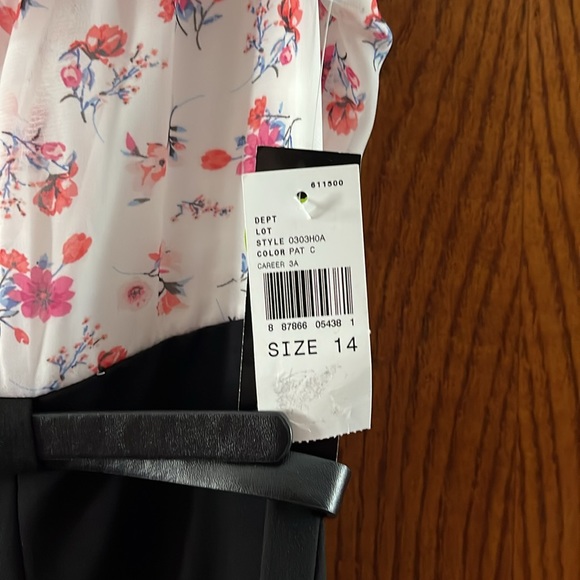 ALYX Dress Size 14 Black and White Floral - Picture 4 of 9
